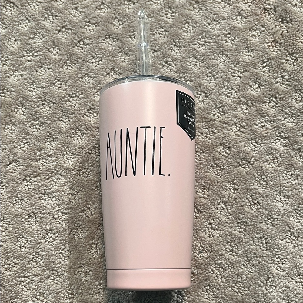 Rae Dunn Pink 'Auntie' Tumbler